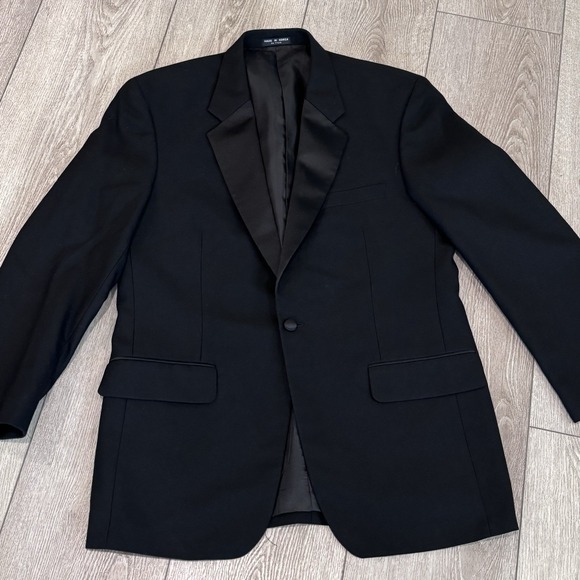 Versini Other - Versini Tuxedo Suit Jacket Mens 40R Black Wool Satin‎ Dressy 1 Button Formal